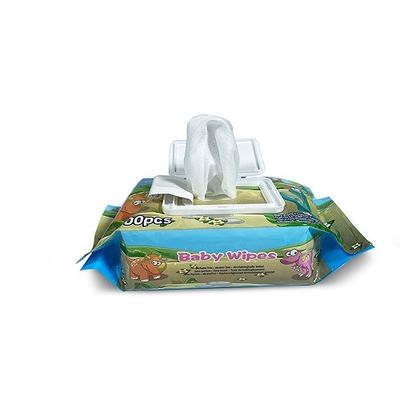 নবজাতক শিশুদের জন্য 50gsm স্পানলেস কোনও ফ্লুরোসারের বেবি ওয়েট ওয়াইপস নয়